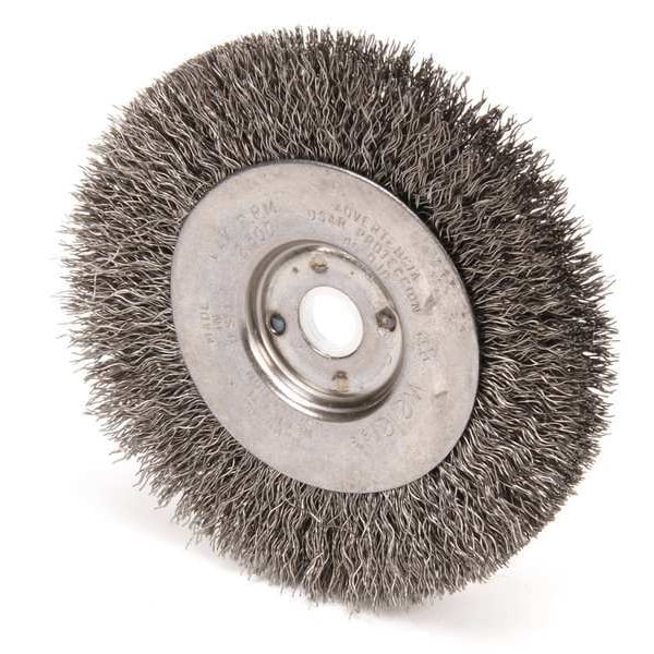 Crimped Wire Wheel Wire Brush, Threaded Arbor