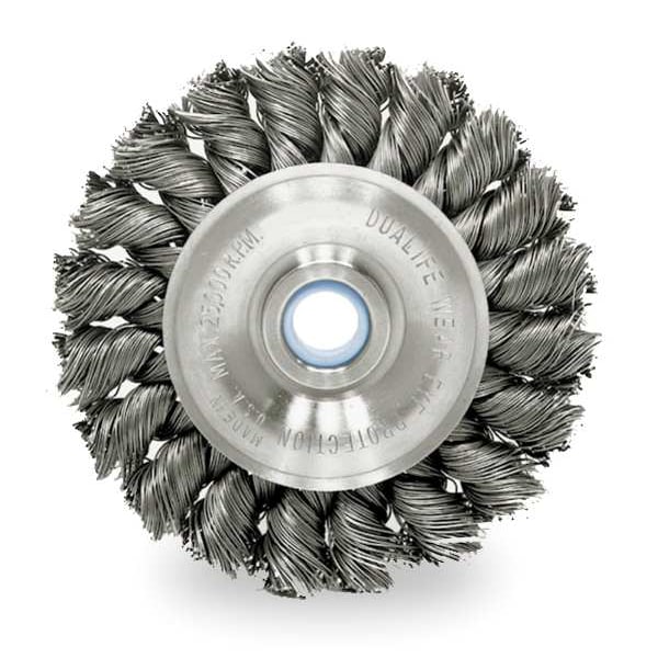 Knot Wire Bevel Wire Brush, Threaded Arbor