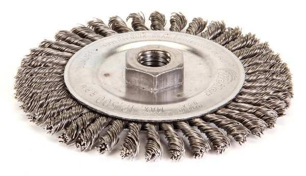 Twist Wire Wheel Wire Brush, Threaded Arbor