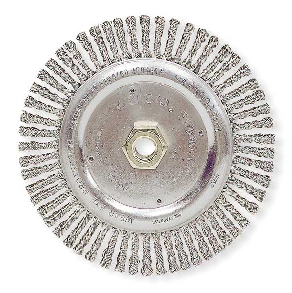 Twist Wire Wheel Wire Brush, Threaded Arbor