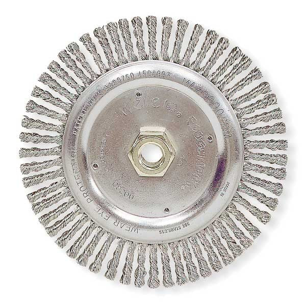Twist Wire Wheel Wire Brush, Threaded Arbor