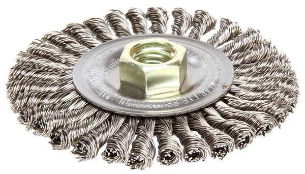 Twist Wire Wheel Wire Brush, Threaded Arbor
