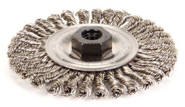 Twist Wire Wheel Wire Brush, Threaded Arbor