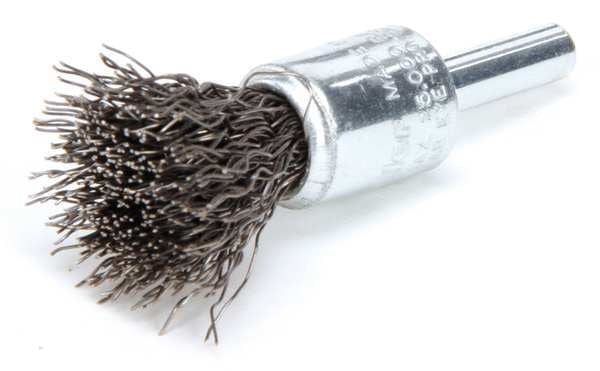 Crimped Wire End Wire Brush, Steel, 1/2