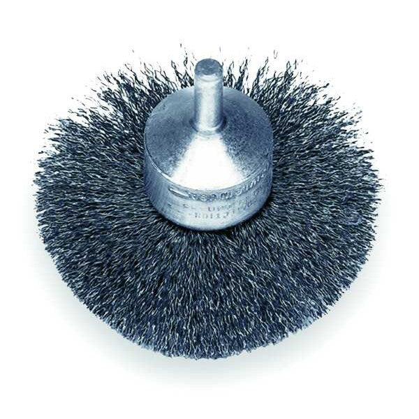 Flared End Wire Brush, Carbon Steel, 1-1/2