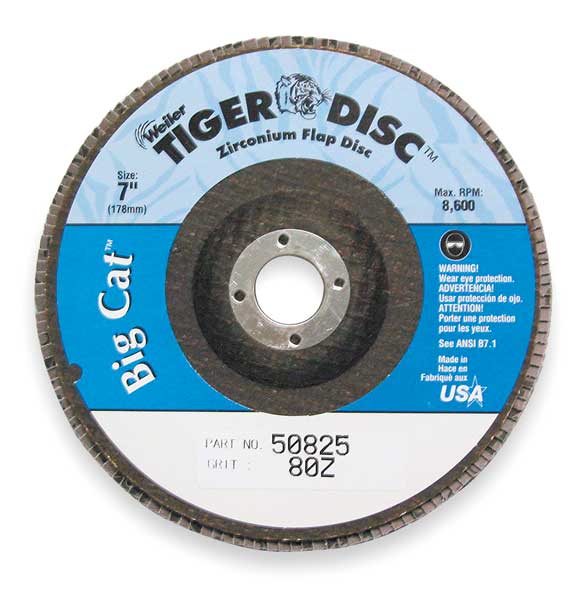 Arbor Mount Flap Disc, 7in, 80, Medium