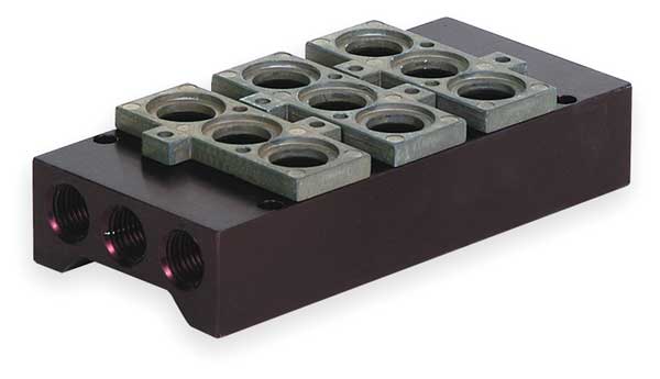 Manifold Block, 3 Stations, 1/4 NPT