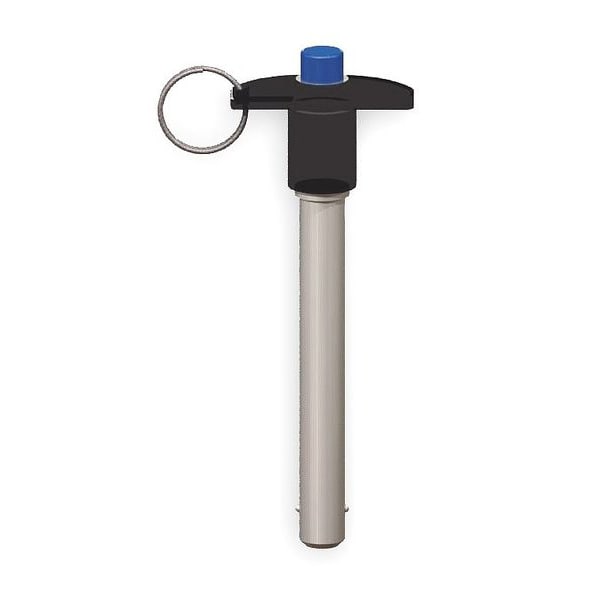 T Handle Lock Pin, 3.5, 1/2, 2 In Alum