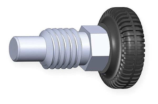 Plastic Knob Plunger, 0.44 In, 1/4-20, 0.19