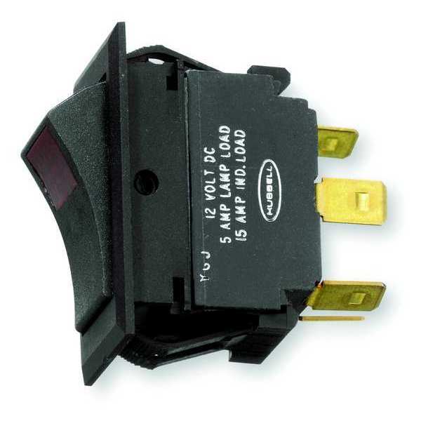Lighted Rocker Switch, SPST, 4 Connections