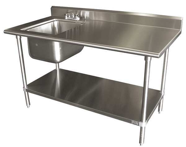 30 in W x 60 in L x 35 in H, Deck Mount (Faucet), Scullery Sink
