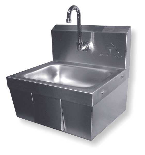 Hand Sink, Wall, 17-1/4 In. L, 15-1/4 In. W