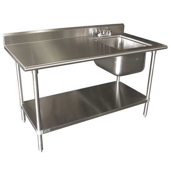 30 in W x 60 in L x 35 in H, Deck Mount (Faucet), Scullery Sink