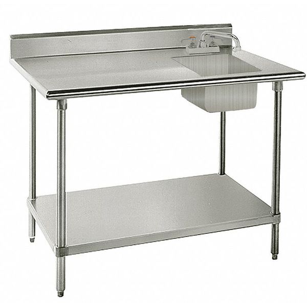 30 in W x 60 in L x 35 in H, Deck Mount (Faucet), Scullery Sink
