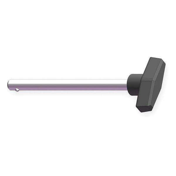 Detent Pin, 2 In T Knob, 1/4 In, 1 1/2 In