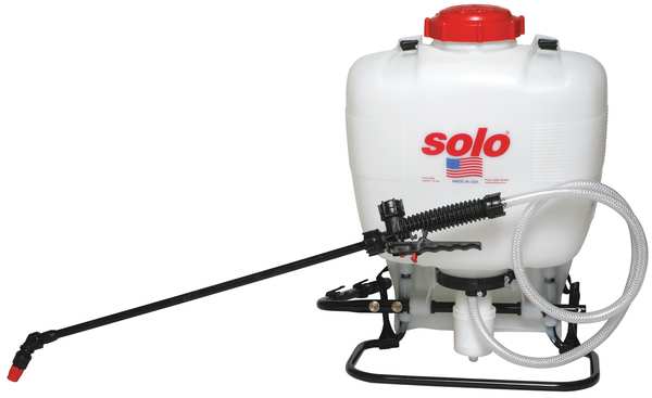 4 gal. Backpack Sprayer, Polyethylene Tank, Cone, Fan, Jet Spray Pattern, 48