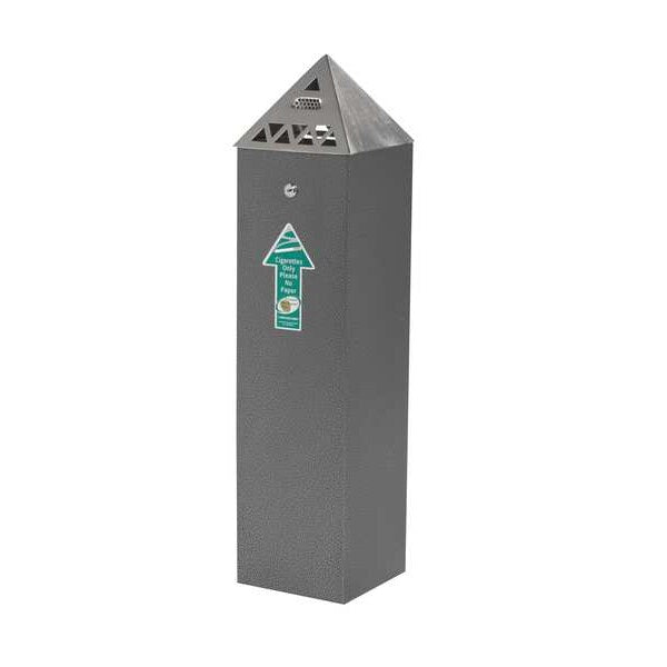 Cigarette Receptacle, 1-3/4 gal., Silver