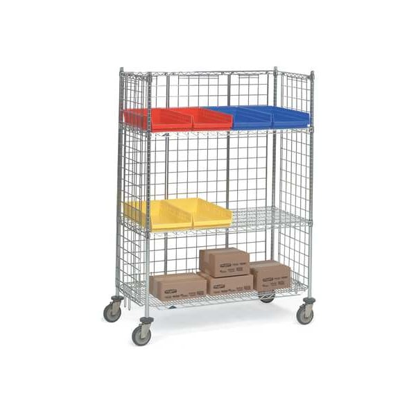 Wire Cart 3-Sided, 18 In. W, 60 In. L