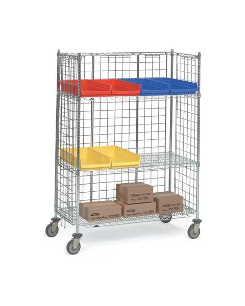 Wire Cart 3-Sided, 24 In. W, 48 In. L