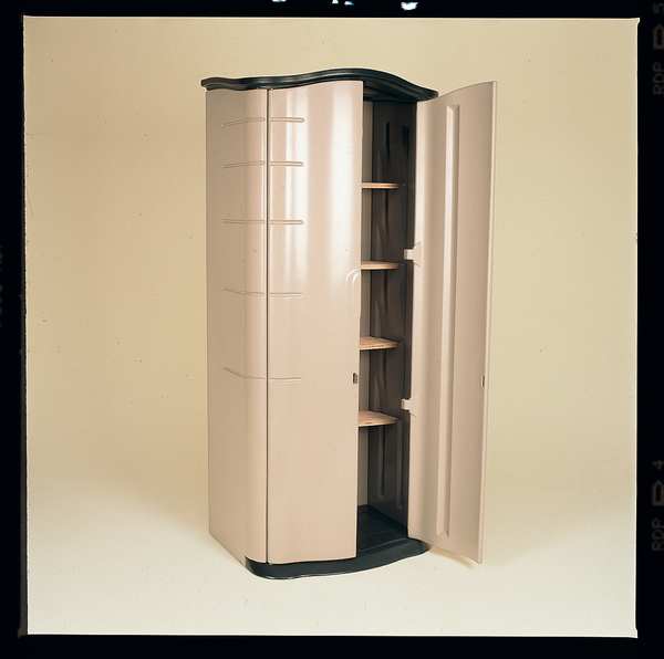 17 cu ft Resin Vertical Outdoor Storage Shed, Sandstone
