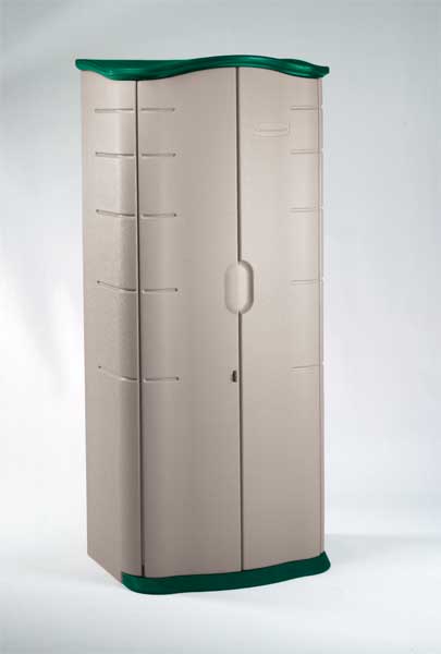 17 cu ft Resin Vertical Outdoor Storage Shed, Sandstone