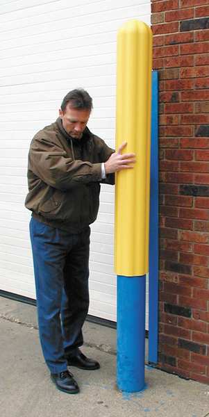 Post Sleeve, 8 In Dia., 57 In H, Yellow