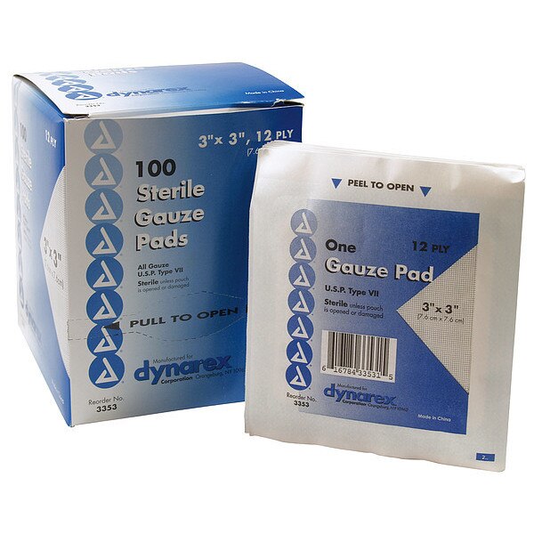 Gauze Pad, Cotton Blend Gauze, PK100
