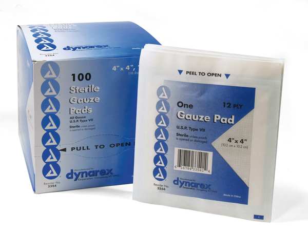 Gauze Pad, Cotton Blend Gauze, PK100