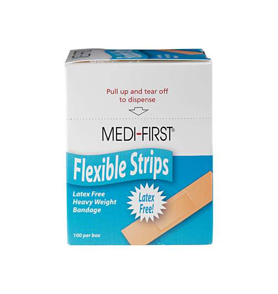 Adhesive Bandage, Fabric, PK100, Color: Beige
