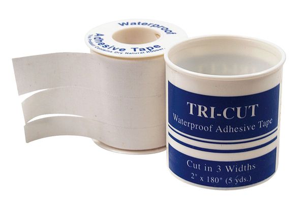 Adhesive Tape, White, Tri-Cut, 5 yd. L