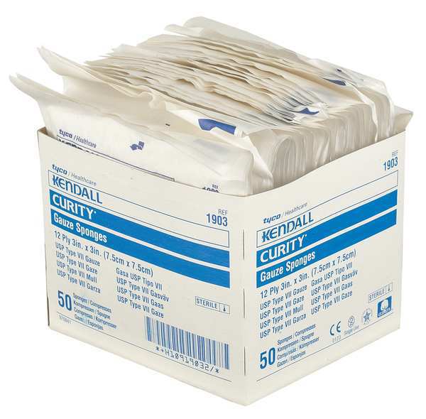 Sponge, Non-Sterile, White, Gauze, PK50