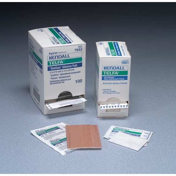 Non-Stick Pad w/Adhesive, 3x2In, PK100