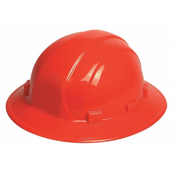 Full Brim Hard Hat, Type 1, Class E, Pinlock (6-Point), Hi-Vis Orange