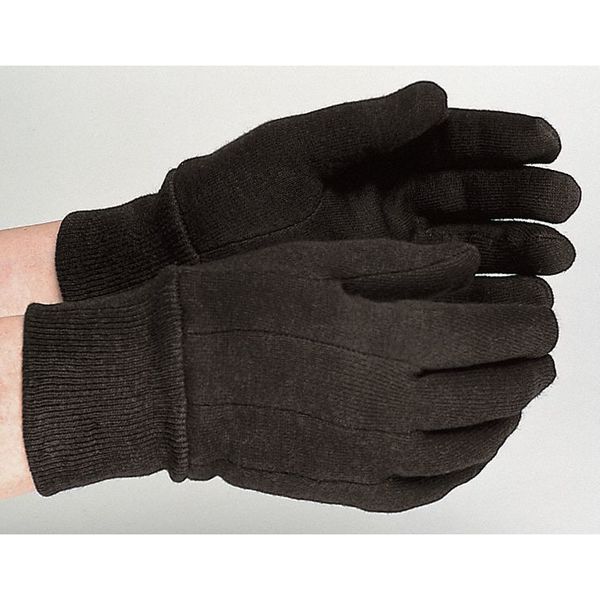 Jersey Gloves, Cotton, L, Brown, PK12