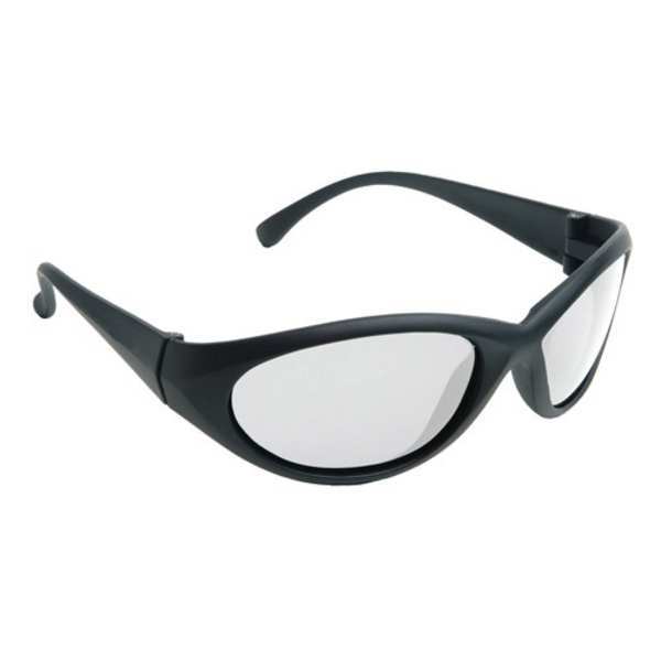 Polarized Safety Glasses, Wraparound Smoke Polycarbonate Lens, Uncoated