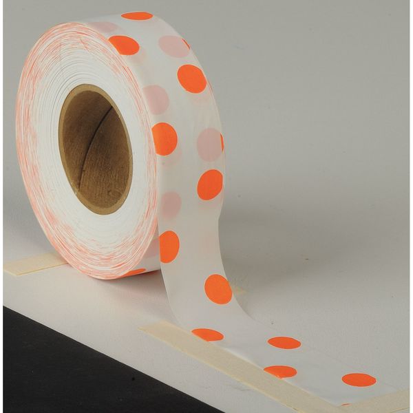 Flagging Tape, Wh/Grn, 300 ft x 1-3/16 In