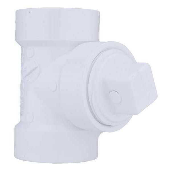 PVC Cleanout Tee with Plug, Hub x Hub x FNPT, 1-1/2 in Pipe Size