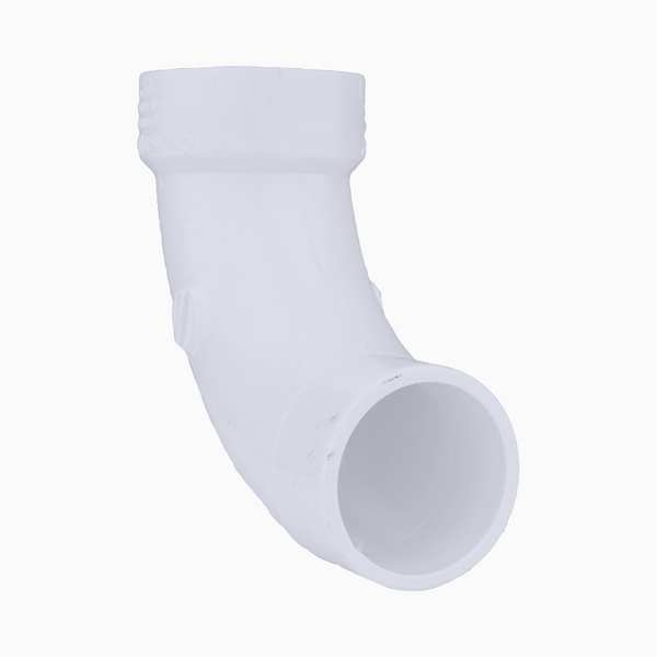 PVC Street Elbow, 90 Degrees, Long Sweep, Spigot x Hub, 4 in Pipe Size