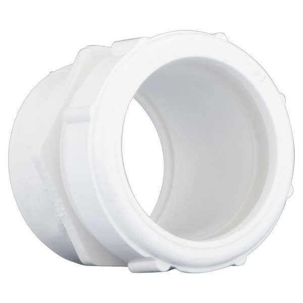 PVC Male Trap Adapter with Nut and Washer, Socket x Spigot, 2 in Pipe Size