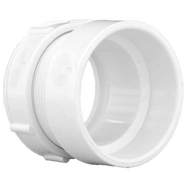 PVC Female Trap Adapter with Nut and Washer, Hub x Socket, 2 in Pipe Size