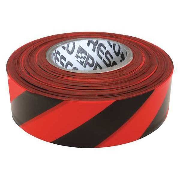 Flagging Tape, Red/Black, 300ft x 1-3/8 In