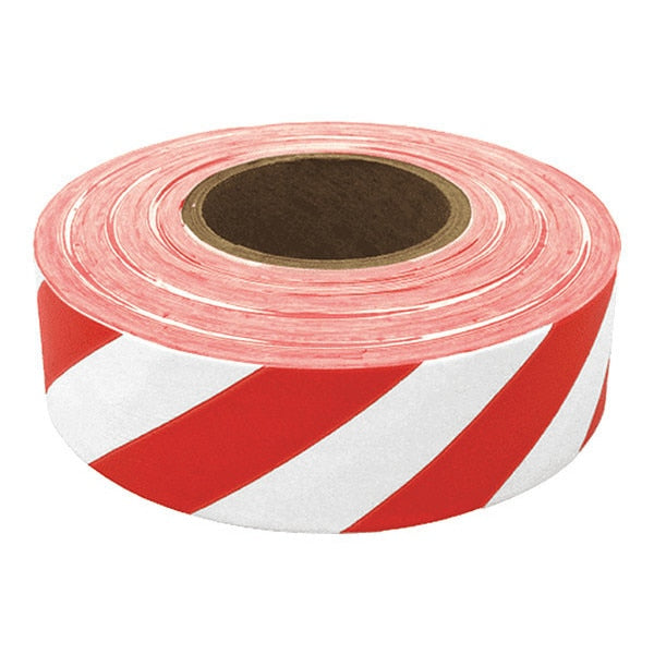 Flagging Tape, White/Red, 300ft x 1-3/8 In