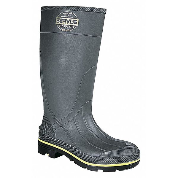 Size 14 Men's Steel Rubber Boot, Gray