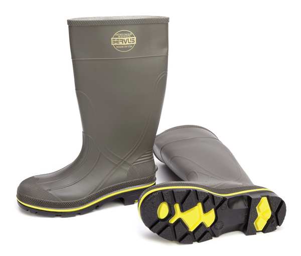 Size 12 Men's Steel Rubber Boot, Gray