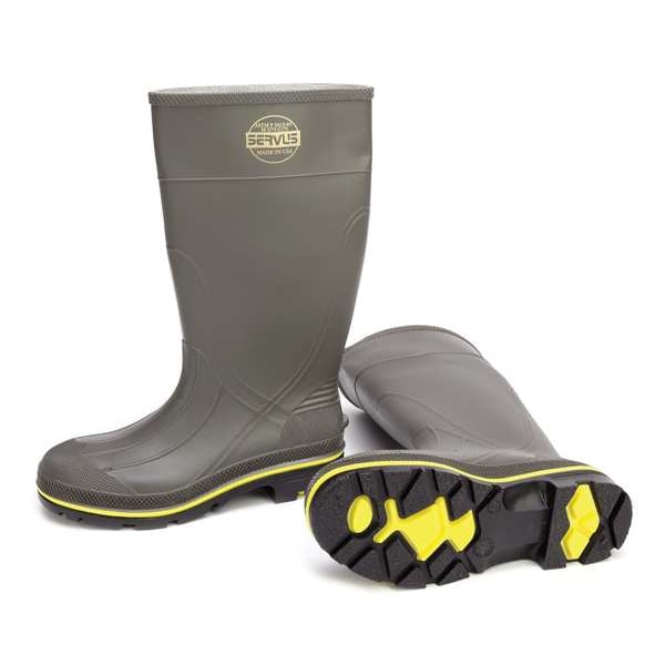 Size 6 Men's Steel Rubber Boot, Gray