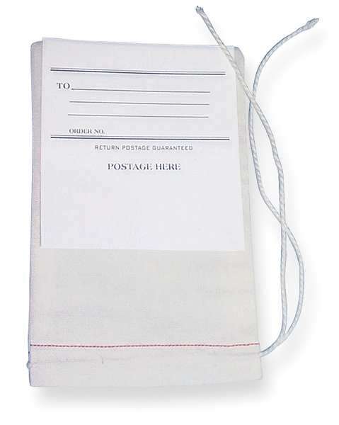 Drawstring Mailing Bag w/Tag, 5x3in, PK100