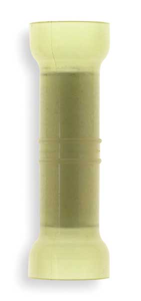 Butt Splice Connector, 4 AWG, Yel, PK15
