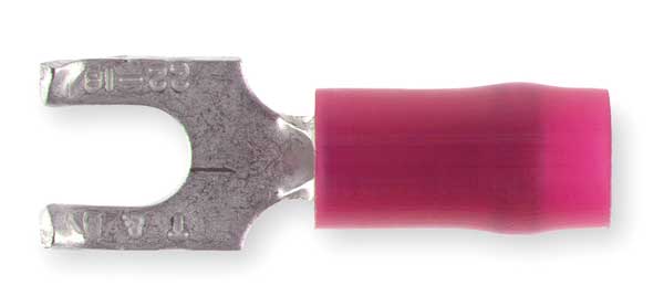 22-16 AWG Nylon Flanged Fork Terminal #6 Stud PK100