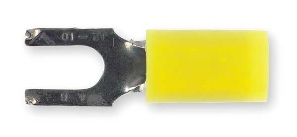 12-10 AWG Nylon Flanged Fork Terminal #10 Stud PK50