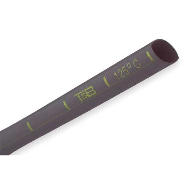 Shrink Tubing, 0.375in ID, Black, 6in, PK20